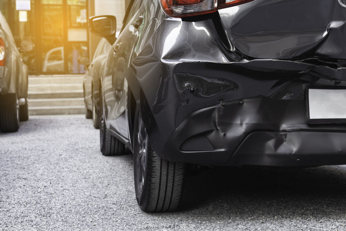 damaged rear of car