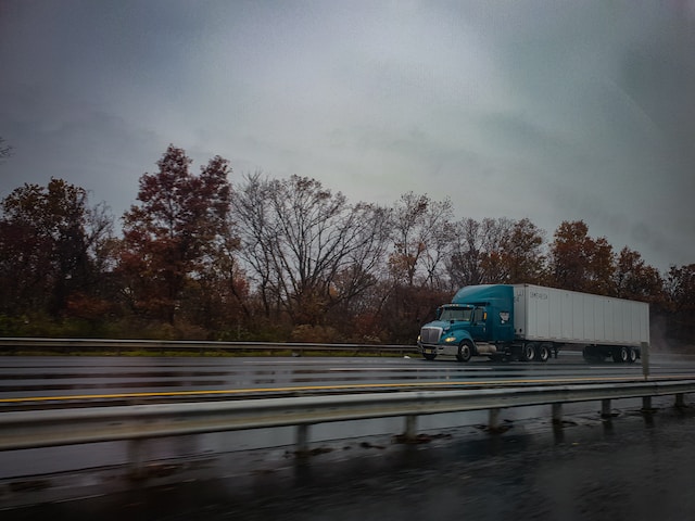 semi truck on road