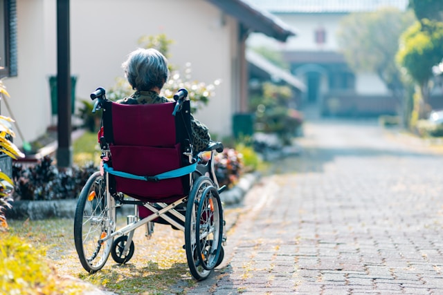 woman sitting in wheelchair